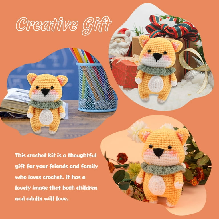 Crochet Kit for Beginners, Dog Toy Crochet Animal Kit for Adults with Video  Gift