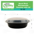thumbnail image 3 of [300 Count] 16 oz Black Plastic Meal Prep Containers with Lids - Round Food Storage Container Microwave Safe - BPA-Free, Stackable, Reusable, Dishwasher, Freezer Safe, Disposable, 3 of 7