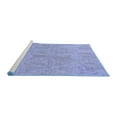 thumbnail image 2 of Ahgly Company Machine Washable Indoor Round Solid Blue Modern Area Rugs, 4' Round, 2 of 4