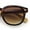 Tortoise - Brown, variant on Bamboo Wood Arm Keyhole Round Horn Rim Hipster Vintage Vibe Sunglasses Slate - Smoke