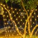 thumbnail image 4 of Guirnaldas navideñas de 8 modos luces LED de red de hadas Ehuebsd fiesta de Navidad jardín decoración de boda cortina de luz 15 m x 15 m, 4 of 9