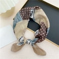 thumbnail image 2 of WREESH Womens Elegant Hair Scarf Fashion Small Square Silk Scarf Headbands Hairbands Printed Scarf Decorative Neck Scarf Khaki, 2 of 3