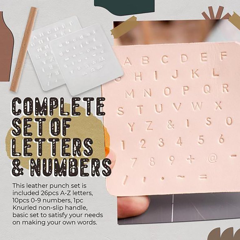 Complete Alphabet Letter Stamp Set with 1/2 Stamps | Stamp Handle Included