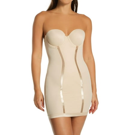 

Flexees Easy Up by Maidenform Convertible Slip with Built-in Bra & Anti-Static Latte Lift 38D Women s