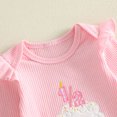 thumbnail image 6 of Cjfdfy Newborn Baby Girls Half First Birthday Outfit 1 / 2 Cake Embroidery Long Sleeve Striped Romper With Bell Bottom 1/2 Birthday Girl Clothes 1St Birthday Girl Outfit, 6 of 9