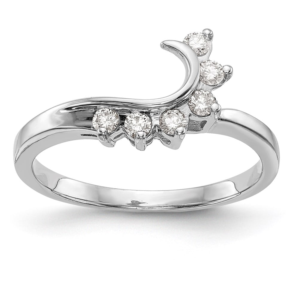 Ring Wrap 14K White Gold Diamond Wrap Ring, Size 7 (0.15CTW