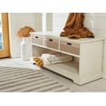 thumbnail image 3 of SAFAVIEH Landers Solid Classic 3 Drawer Storage Bench, Distressed White, 3 of 12