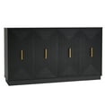 thumbnail image 5 of May in Color 60" Large Buffet Cabinet with Storage, Fluted Sideboard with Doors and Adjustable Shelves, for Kitchen, Dining Room, Living Room, Black, 5 of 8