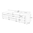thumbnail image 5 of Gewnee Elegant 109" Deep Seat White Chenille Sofa with Hidden Storage Seat, Cylindrical Backrest and Armrests, Contemporary 3-Seater Couch For Compartment, 5 of 17