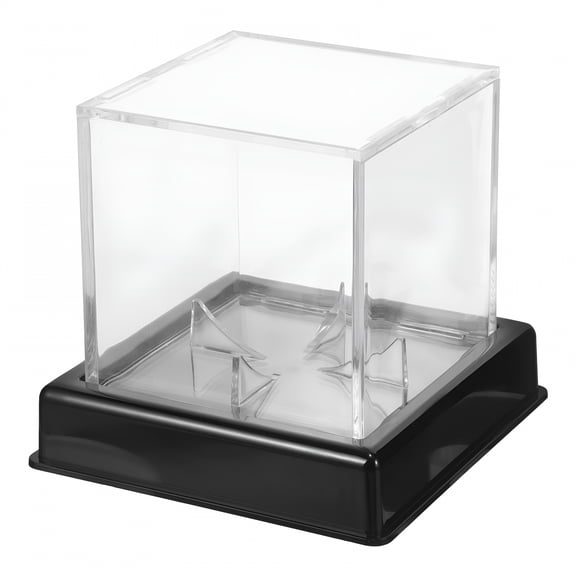 LAMIRO Square Baseball Display Case Clear Plastic Cube Baseball Holder Transparent Showing Box