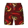 thumbnail image 4 of Lsque Mens Swim Trunks Hot Chili Pattern - Bathing Suit Compression Liner - Beach Swim Shorts Swimwear - (S-3XL) - Stretch Quick Dry -X-Large, 4 of 9