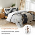 thumbnail image 7 of Black Marble Bedding Duvet Cover Set King Size 4 Pieces Gold Line Modern Abstract Minimalist Art Bedding Set with Zipper Closure, 1 Comforter Cover 92x106 Inches 1 Flat Sheet & 2 Pillow Cases, 7 of 7