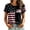 Black, variant on Women's Casual Breast Cancer Awareness T-Shirt, Pink Ribbon American Flag Graphic Tee, Women's Crew Neck Short Sleeve Printed T-Shirt for Daily Wear, October Campaign Support Black L