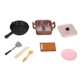 thumbnail image 3 of Juguetes de ollas y sartenes para jugar, accesorio de cocina, juego de cocina de simulación para niños pequeños Olla caliente de oro rosa, 3 of 9
