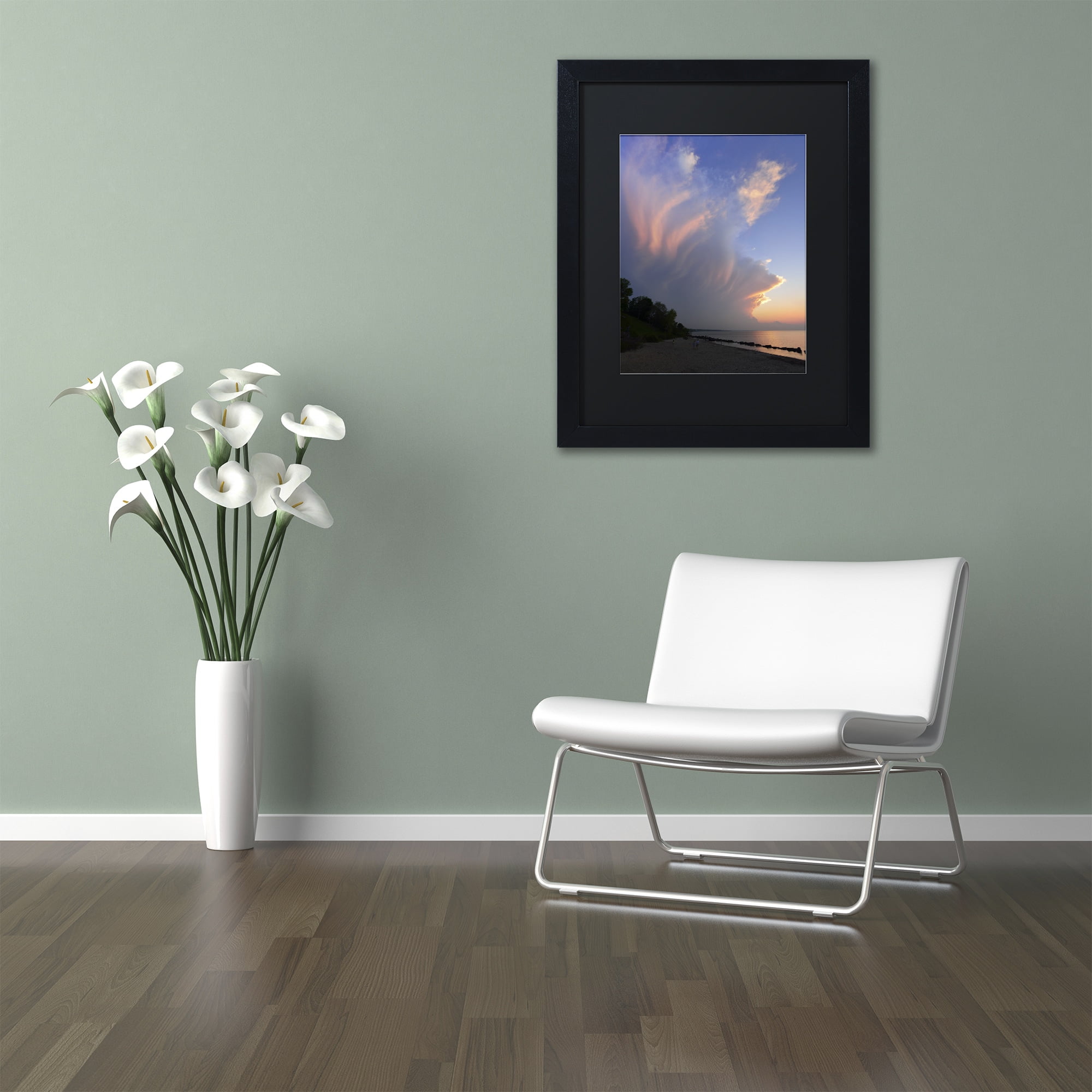 "Developing Sunset Storm" Canvas Art by Kurt Shaffer Black Matte, Wood Frame