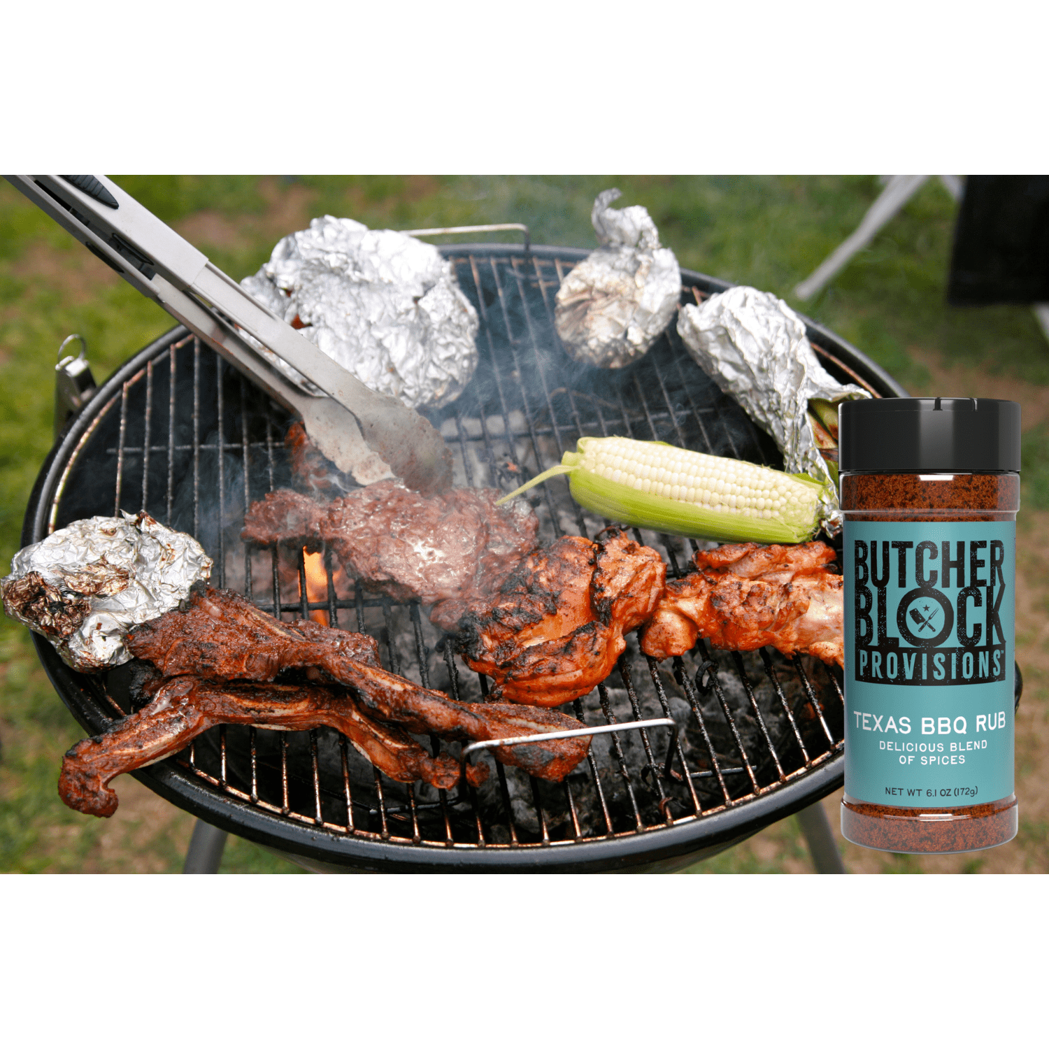 Butcher Block Provisions Texas BBQ Rub, 6.1oz, 172g, Flip Top Lid- Sift and Pour