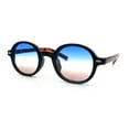 thumbnail image 5 of Vintage Vibe Hipster Fashion Round Plastic Horn Rim Sunglasses Black Tortoise - Blue Burgundy, 5 of 8