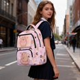thumbnail image 4 of KUIFORTI Donut Capybara Kids School Backpack 17 Inch Casual Bookbag Girls Polyester Backpacks with Laptop Compartment for Elementary Primary Middle School, 4 of 7
