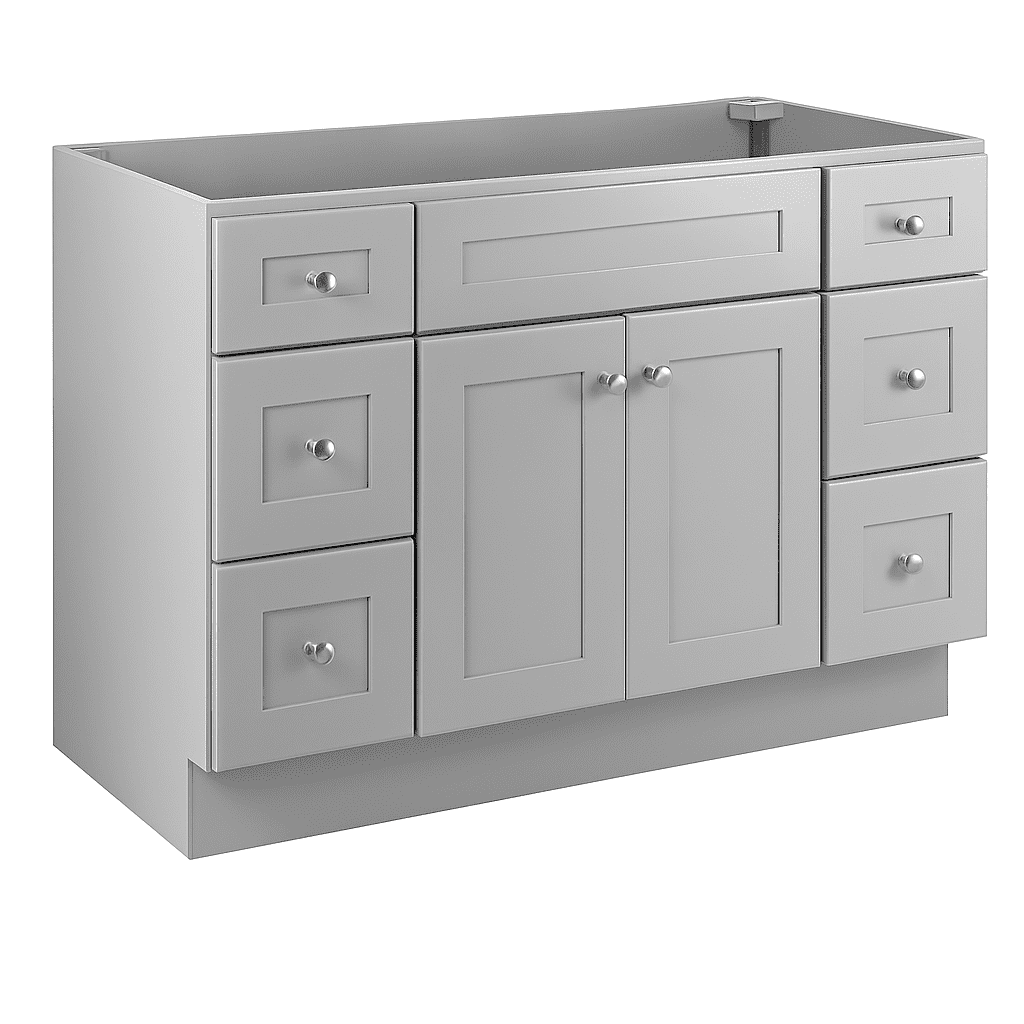 Design House Brookings 48" x 22" Ready to Assemble Solid Wood 6-Drawer Bath Vanity Cabinet, Sherwin Williams® Gray