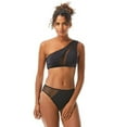 thumbnail image 2 of VINCE CAMUTO Women's Black Stretch Lined      Bikini Mesh One Shoulder Swimsuit Top XS, 2 of 3