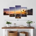 thumbnail image 2 of Elephant Stock California Desert Sunrays Wall Art - Horizontal Multi Panel Canvas - 5 Pieceliving Room Wall Decor - Photography Places Multi Panel - Orange And Blue Decor - 36" x 15", 2 of 4