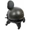 Isokinetics Inc. Adjustable Back Exercise Ball Chair -Black 52cm Ball-Free Pump