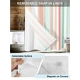 thumbnail image 3 of No Hook Cloth Fabric Shower Curtain with Snap in Liner, Coral Cyan Stripe Waterproof Shower Curtains Set with See Through Top Window, Geometric Grey White Vertical Striped Bath Curtains 54"x78", 3 of 6