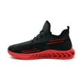 thumbnail image 4 of AKADEMIKS Men's Fit 2.0 Knit Jogger Sneakers, Breathable Running Shoes for Athletic and Casual Wear - Black/Red, Size 10, 4 of 6