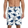 thumbnail image 2 of Daiia Cute Cartoon Dinosaurs Mens Woven Stretch Pajama Short,Short Pajama Pants-XX-Large, 2 of 9