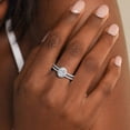 thumbnail image 6 of SFTING Wedding Set for Woman 925 Sterling Silver Oval Cut Engagement Wedding Rings Set 5A CZ Size 7, 6 of 7