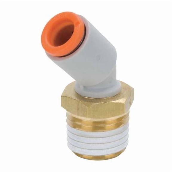 Smc Male Elbow,45 Deg,3/16 in.,TubexMNPT KQ2K03-34AS