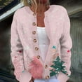 thumbnail image 2 of Cute Cardigan Women Christmas Fashion Tree Print Button Up Knitted Sweater Long Sleeve Casual Xmas Sweater Coat for Fall and Winter, 2 of 5