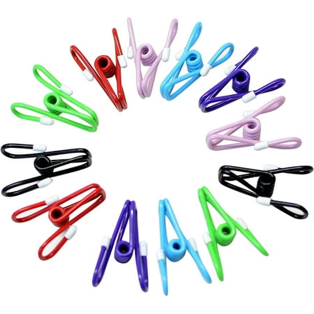 

Chip Clips 12 Pcs 2 Inch - 6 Colors PVC-Coated Food Clips for Bags and Clothes