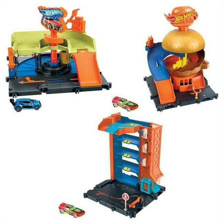 UPC: 0194735030101 | Mattel MTTHDR24 Hot Wheels City Downtown Toy Assorted Color – 3 Piece