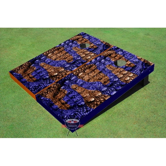 Gator Skin Orange And Blue Themed Cornhole Boards