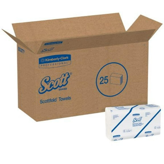 Scott 01980 Scottfold Paper Towels, 9 2/5 X 12 2/5, White, 175 Towels/pack, 25 Packs/carton