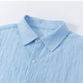 thumbnail image 5 of Aobny Baggy T Shirts for Men Solid Button Up T Shirts Collared Big & Tall Polos Long Sleeve Mens Tees,Blue,XL, 5 of 8