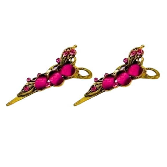 2 PCS Vintage Rhinestone Hair Clips for Women  Girls