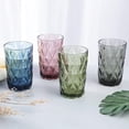 thumbnail image 2 of Set of 4modern glassware diamond patterned glasses for water, cocktails, milk, juices and drinks, 2 of 8