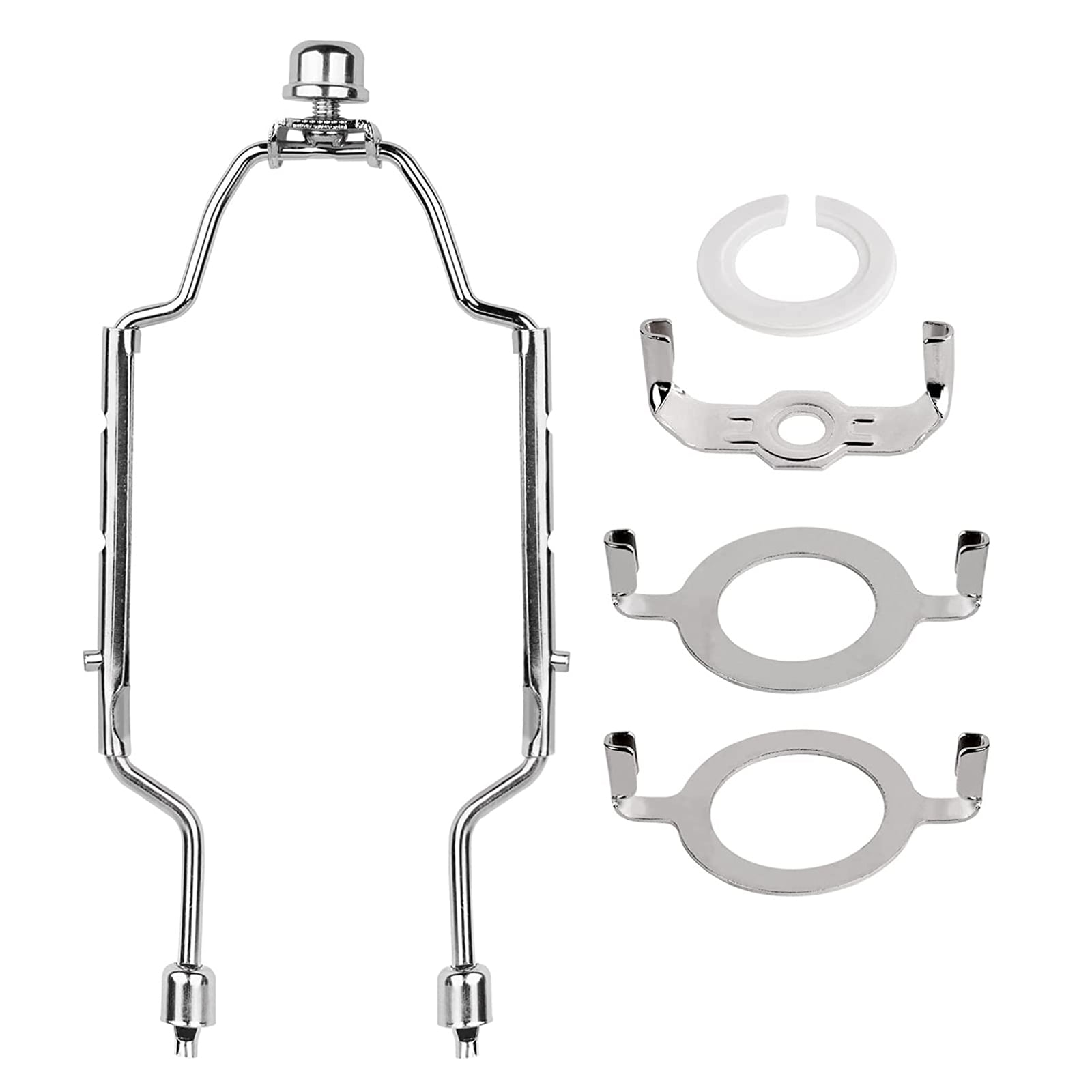 Adjustable 8" to 10" Lamp Harp Kit with 3/8 Standard Saddle,E14 E26 E27 Light Base UNO Fitter