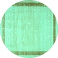 thumbnail image 1 of Ahgly Company Machine Washable Indoor Round Persian Turquoise Blue Traditional Area Rugs, 3' Round, 1 of 4