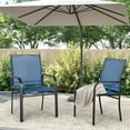 thumbnail image 2 of Suncrown Metal Outdoor Dining Chairs -Set of 2, Dark Blue, 2 of 8