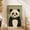 Rolled Canvas, variant on Cute Panda Wall Art Print, Panda With Bamboo Poster, Green Nursery Decor, Funny Animal Print, Kids Room Wall Art