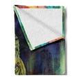 thumbnail image 2 of Tribal Soft Flannel Fleece Throw Blanket, Grungy Futuristic Design of Foreman Bull with Motley Effect, Cozy Plush for Indoor and Outdoor Use, 60" x 80", Multicolor, by Ambesonne, 2 of 5