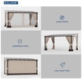 thumbnail image 4 of Kullavik 10' × 14' Hardtop Gazebo for Patio, Wall-Mounted Lean to Gazebo Pergola with Sloping Roof and Durable Aluminum Frame, Large Heavy Duty Awnings for Decks Backyard, Sand, 4 of 7