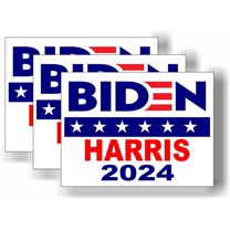 3 Pack Eco Biden Harris 2024 Joe Kamala Biden Star Bumper Magnet 4 in x 3 in