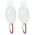 thumbnail image 1 of Juego de 2 botellas de viaje de 50ml con llavero, tapa abatible, botella líquida de plástico rellenable, contenedor transparente a prueba de fugas, hoja de arce, 1 of 5