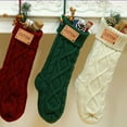 thumbnail image 3 of Personalized Christmas Stockings with Names Monogram, 18” Large Family Knitted Xmas Stocking with Leather Nameplate for Kids Customized Christmas Stockings for Fireplace Holiday, 3 of 12