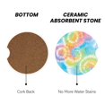 thumbnail image 3 of Round Ceramic Car Coasters 2 Pack Absorptive Clean Cork Bottom For Anti-Slip Use On Most Cars Lightseagreen Tie-Dye Background Vibrant Colors And Swirling, 3 of 8