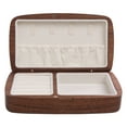 thumbnail image 1 of BRKURLEG Wood Travel Jewelry Storage Box for Girls Women, Portable Jewelry Packing Organizer Case for Earrings Rings Necklaces Bracelets Watches, 1 of 8